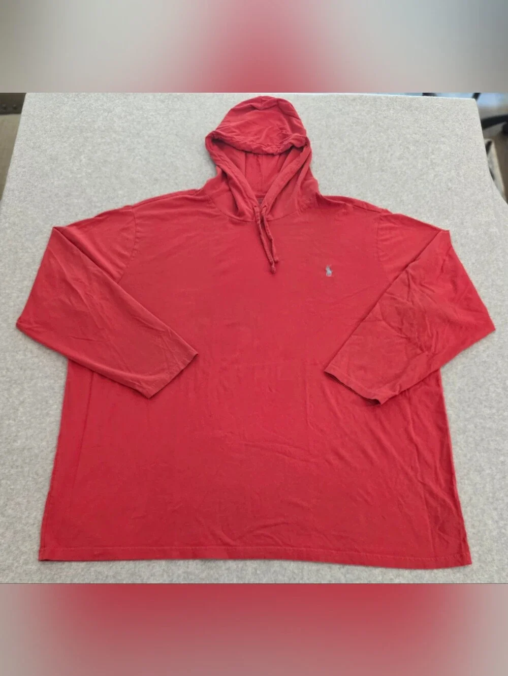 Polo by Ralph Lauren Men's Red Hooded Long-Sleeve Tee